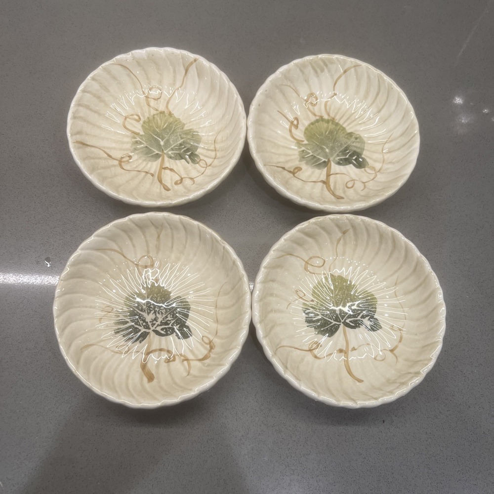 Linen n' Things Leaf Round Mini Dishes Set of 4 - Leaf Center